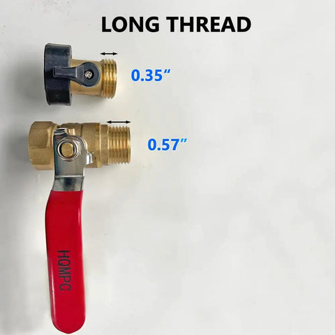 Heavy Duty Brass Garden Hose Shut Off Valve, 3/4 Inch GHT Thread, Long Handle For Easy Turn, valve with measurements