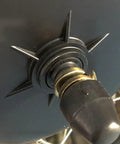 Close-up of Electric Bike Wheel Lock Nuts And Hub Motor Mounting Screw Set M14 with Safety Washers on a black motor hub.