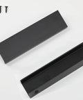 Black Hidden Edge Cabinet Handles 10 Pack for Drawers and Cabinets With Finger Edge Pulls in Space Aluminum, screws included