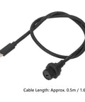 Heavy Duty Waterproof Extension Cable With Thread Lock Connector Rugged Outdoor Power Cord 0.5m USB 3.0 for jobsite use.
