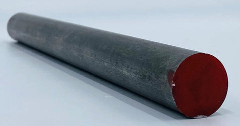 1018 Steel Round Bar 1 Inch By 12 Inch Cold Rolled Low Carbon Metal For DIY Fabrication Welding Forging Drilling Machining Cold Drawing And Heat Treating Single Piece Bar shown in dark gray