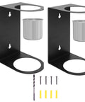 Kickass Wall Mounted Funnel Organizer Rack With Heavy Duty Iron Frame For Hella Tight Workshop Storage And Rust Resistant Industrial Shelf Brackets System, black iron wall mounts with cups and installation kit.