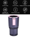 Premium Dual Action Car Beverage Warmer And Chiller Cup with digital temp gauge, compact aluminum design, touch controls.