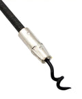 Close-up of spiral steel shaft and tempered point hook with zinc handle from Flexible Packing Hook Set Three Piece With Durable Zinc Handle.