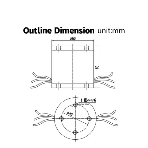 Technical drawing of Six Axis Torque Sensor And Three Dimensional Force Sensor For Static Torque Measurement