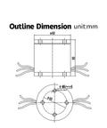 Technical drawing of Six Axis Torque Sensor For Torque Measurement And Wrench Calibration with dimensional details in mm.