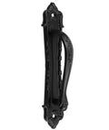 Vintage Black Sliding Barn Door Handle With Screws, Rustic Zinc Alloy Door Pull For Cabinets Gates Closets Sheds, Sturdy Metal Door Hardware 6.85 Inch Length, 5.4 Inch Hole Spacing