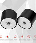 Eight Pack M6 Rubber Vibration Isolators 20mm By 20mm With Female Thread, black rubber mounts shown close up