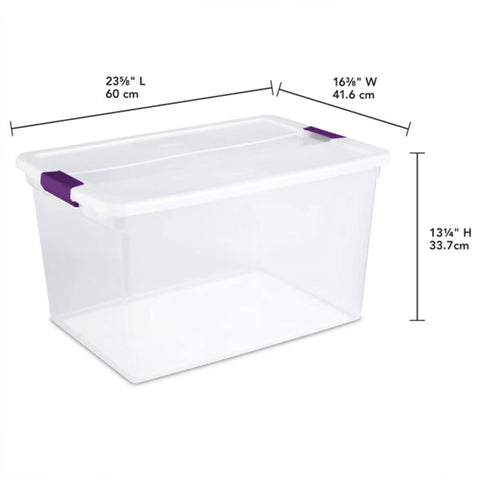 Clear View Stackable Storage Totes With Snappy Latching Lids Heavy Duty Plastic Bins For Closets Bedrooms And Attics Roomy Carriers To Store Clothes Blankets And Everyday Gear 24 Pack Set