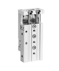 Built Like A Tank Pneumatic Slide Cylinder With 20mm Bore And 40mm Stroke featuring stainless steel cross roller guides.