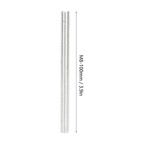 M8 X 100mm Zinc Plated Fully Threaded Rod from 10 Piece Industrial Stud Kit For CNC Frames T Slot Systems And Sliding Slots