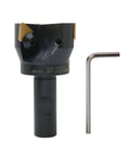 Accusize indexable end mill, 2-inch diameter, 3/4-inch straight shank, includes 3 TPG32 carbide inserts and hex key