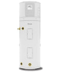 Heavy Duty 50 Gallon Heat Pump Water Heater With Energy Star Certification And Zero Emission Tech For Wallet Friendly Savings Featuring 73 Gallon First Hour Flow And Hustle Free Electric Power side view showing connectors and display.