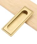 Recessed Brass Cabinet Handle For Kitchen Cabinets Cupboards Wardrobes And Drawers Hidden Flush Mount Pull With Polished Finish