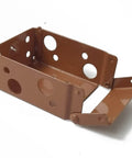 Brown metal bracket similar to Six Pack Two And A Half Inch Blind Brackets Low Profile Box Mounting Brackets For Window Blinds White Durable Metal