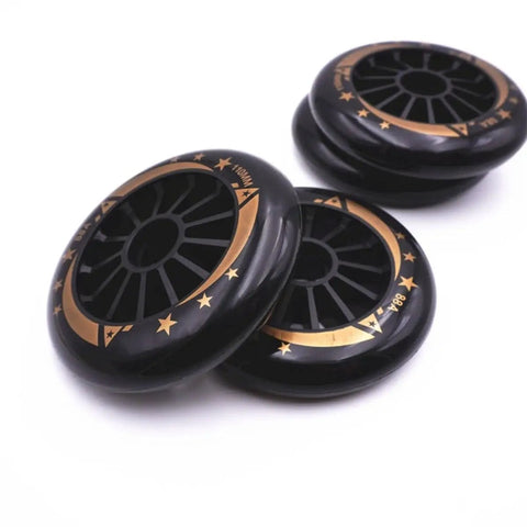 Six Pack 110mm Outdoor Inline Skate Wheels With ABEC11 Bearings 88A Urethane High Rebound For Exceptional Speed And Smooth Rolling
