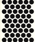 Self Adhesive PVC Screw Cap Covers Black Nine Sixteenth Inch Size 50 Caps Per Sheet for concealing screws on furniture and shelves sheet view