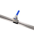 Spring Steel Fresno Trowel 48 Inch By 5 Inch Round End Concrete Finishing Blade With Rock N Roll Adjustable Bracket on white background