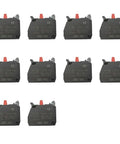 10 Pack Silver Alloy Screw Clamp Terminal Blocks Single Contact 1NC For Quick Hookup Panel Wiring Black Finish