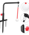 Golf Swing Trainer Tool For Beginners And Pros, Durable Iron Swing Practice Tool, Indoor Or Outdoor Swinging Simulator, red knob detail