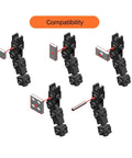 Compatibility chart for Pivot Link For Mecha Frame F506 Multi Angle Elbow And Knee Joints Slim Clip Design For Custom Mechs Flexible Low Profile Mechanisms Smooth Movement Plug And Play Ready 20 Pieces Bundle For Easy Build And Upgrade, black clip joint