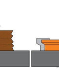 Top Shelf Drawer Lock Router Bit With One Inch Diameter And Half Inch Shank setup on router table cutting drawer front and side.