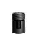 Black mini compression anchor for easy drill installed hangs, compact size for twinkle string lights, medium duty