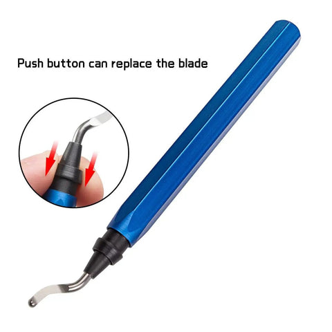 Rotary Deburring Tool Kit With Swivel Handle And 30 Pcs HSS Blades For Soft Metals Like Aluminum And Copper Plus Wood, Plastic And Steel Burr Removal, Great For Circular Holes And Straight Or Curved Edge Finishing