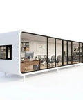 Top Tier Prefab Backyard Office Pod And Soundproof Outdoor Studio Shed Featuring Prime Modular Mobile Design Heavy Duty Acoustic Build double pane windows and sleek interior.