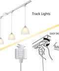 Three-Light H-Type Track Lighting Kit, Dimmable Track Mount Pendant Fixtures With Frosted White Glass Shade and easy install diagram