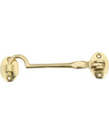 Durable Brass Storage Hook With Swivel Eye Latch For Cabinets And Doors, Easy Install, Rust Resistant, Four Inch Pivot Hook