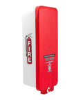 Three Pack White Surface Mounted Fire Extinguisher Cabinet With Red Pull Cover for Two Half Or Five Lb Outdoor Safety Locker.