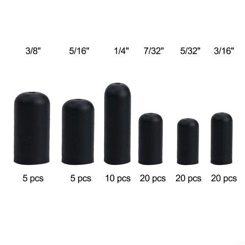 Cool Assorted Rubber Hose End Caps Kit With 80 Pieces For Carburetors And Engines Includes Six Classic Sizes From Five Thirty Seconds To Three Eighths Inch Fits Manifold Seals Perfect Fit. Black rubber hose end caps, 3/8 to 3/16 inch, assorted sizes