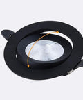 WKNHHL Recessed Lighting Housing Trim Kits Ultra Slim Led Embedded Downlight Black Aluminum Panel Ceiling Lights Round Ceiling Spotlight for Commercial Home,White Light_5W,Natur 360-degree adjustable round downlight.