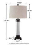 Industrial Glass Table Lamp With Drum Shade In Bronze Finish 30 Inch Modern Bedroom And Living Room Lighting measuring details