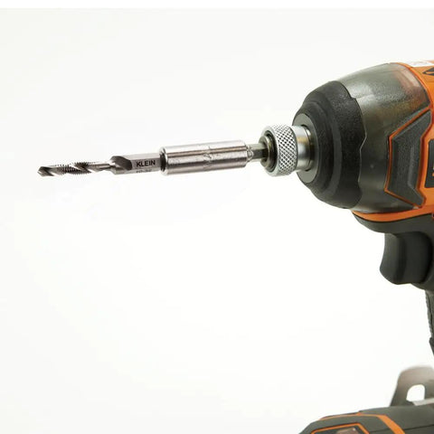 Drill with 1/4-20 Drill Tap High Speed Steel For Aluminum, Brass, Copper, Mild Steel And Plastic; Deburr In One Step; 1/4 Inch Hex Quick Connect