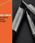 Three piece Heavy Duty Bolt And Screw Extractor Set Five Piece CrMo Steel For Damaged Screws Removal with text description.