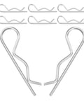 Stainless Steel R Shape Lock Pins For Industrial Hitch Assembly shown in a set of eight with a durable wavy design.