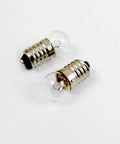 Two E10 miniature screw base bulbs rated at 4.5 volts, ideal for quick flashlight swaps and weekend DIY builds.