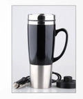 No Fuss Road Ready Stainless Steel Car Water Kettle Portable Travel Mug with secure lid and plug for vehicle heating.