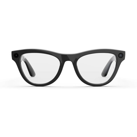 Front view of Smart AI Glasses For Men And Women With 12 MP Ultra Wide Camera Open Ear Audio Hands Free Video Recording Bluetooth Connectivity Clear Lenses Slim Wearable Tech You Can Wear All Day Capture Moments On The Go