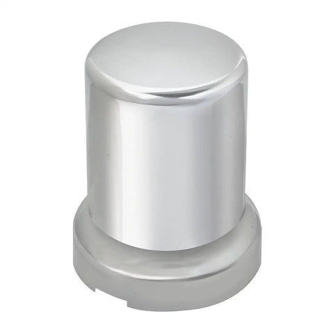 Chrome Plastic Lug Nut Covers With Flange For Trucks And SUVs 33 mm Across Flat And About Two And Three Eighths Inches High