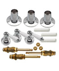 Upgrade Trim Kit For Price Pfister Triple Handle Tub And Shower Faucets With Porcelain Handles, Chrome Finish, 1 Pack