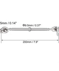 Heavy Duty Stainless Steel Gate Hook Latch and Door Window Snap Lock, 200mm length, 9.5mm shaft, ideal for securing structures.