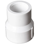 White PVC Coupling from Ten Pack PVC Reducing Female To Female Threaded Couplings Three Quarter Inch To One Inch Leakproof Adapter Kit