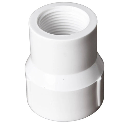 White PVC Coupling from Ten Pack PVC Reducing Female To Female Threaded Couplings Three Quarter Inch To One Inch Leakproof Adapter Kit