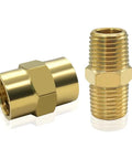 12 Piece Brass Pipe Fittings Set 3/8 In NPT Male And Female Hex Nipples Couplers, 3/8 Inch Threads