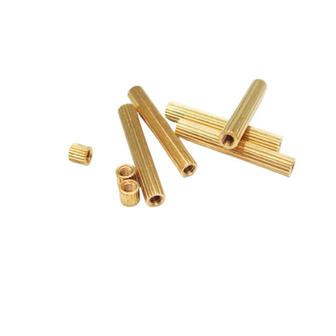 Brass Threaded Spacers Kit With 50Pcs Copper Nuts M2x 2 3 4 5 6 7 8 9 10 11 12 13 14 15 25mm Cylinder Female Threaded Brass Standoff Pillars For Electronics DIY Projects And Robo Builds, brass spacers and nuts