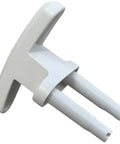 Heavy Duty Garage Door Handles Built Tough For Daily Grind Featuring An Unbreakable Rock Solid Grip And Complete All Weather Shielding With Universal Overhead Compatibility Including Every Necessary Mounting Bolt And Screw In Classic White - Close-up view of handle, high-impact plastic material.