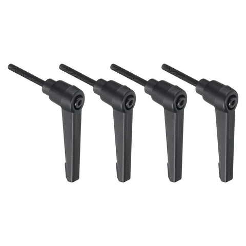 Lever Adjustable Handles M4 32mm Metric Thread Level Clamping Handle Set With Nuts And Washers 4Pcs Black Rotating Screw Handles